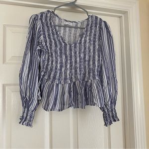 Long sleeve striped blouse